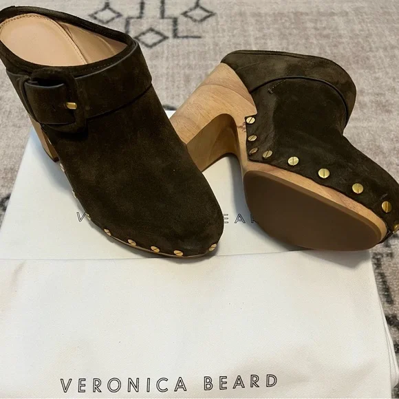 Veronica Beard Wooden Heeled Clogs - Picture 4 of 7
